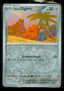 Pokemon ALOLAN DIGLETT 122/191 - Surging Sparks - Rev Holo - - MINT