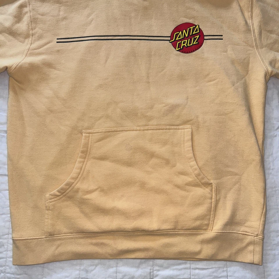 Santa Cruz Skateboards Sudadera con Capucha Clásica Punto Pullover Amarillo Melocotón Foto 3 de 4