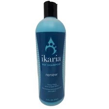 Ikaria Pet Dog Cat Shampoo 16oz Renew Deodorizes Ylang Juniper Human Salon Grade