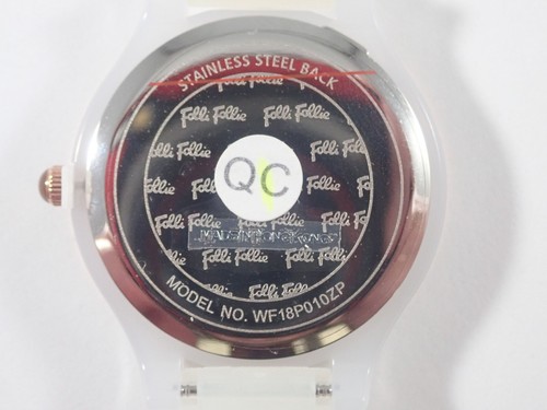 FOLLI FOLLIE WATCH CLUB RIVIERA STRIPED BLACK/WHITE FACE w/ PLASTIC WHITE BAND - Picture 4 of 10