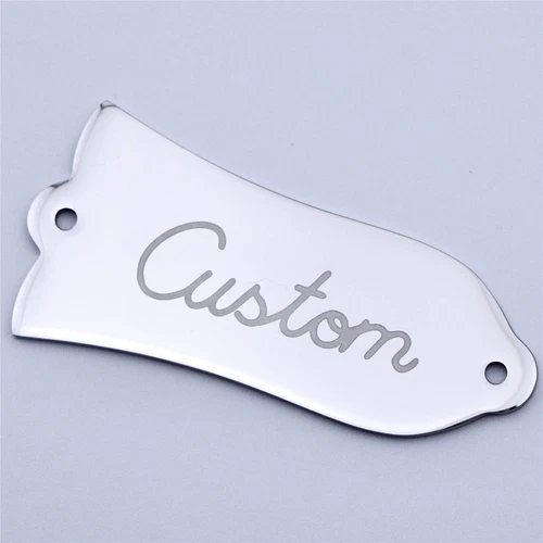 2 Hole Steel Guitar Truss Rod Cover Plate "Custom" Bell-Shape For Gibson LP/SG