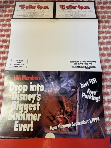 Walt Disney SPLASH MOUNT Magic Kingdom Invites Poster Etc HIA Event Promo 1990s - Picture 14 of 17
