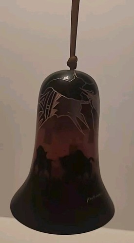 Neue Hozoni Keramik Glocke handbemalt Indianer Bison Büffel - Bild 12 von 13