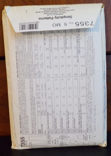 Simplicity Sewing Pattern 7355 Babies Christening Wardrobe 8 Pieces Size 6 MO UC - Picture 3 of 6