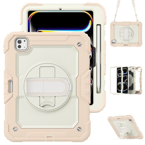 Für iPad 5/6/7/8/9/10 Gen Air 4 5 6 Pro 11 13 Hybrid Outdoor Tasche Gurt Hülle - Bild 214 von 225