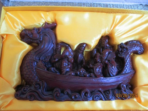 Chinese Carved Stone Dragon Statue Antique   (9in x 6in) in case. Weighs 5 lbs - product listing photo
