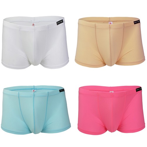 Glatte ultradünne Herren Boxershorts Penisloch Unterwäsche Badehose Sporthose - Bild 2 von 11