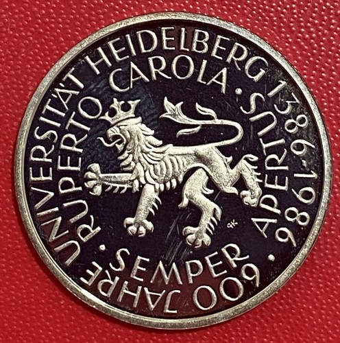 1986 D Germany German Universität Heidelberg  5 Mark Coin.