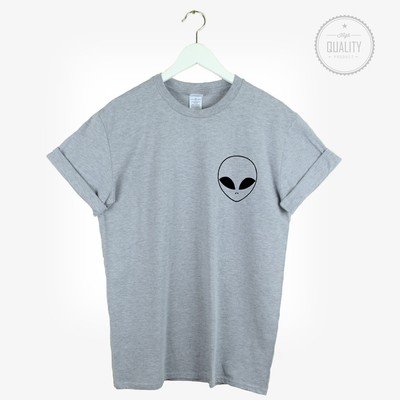 ALIEN POCKET LOGO T SHIRT UFO HIPSTER HATE LOVE SWAG BLOGGER TUMBLR FASHION NEW