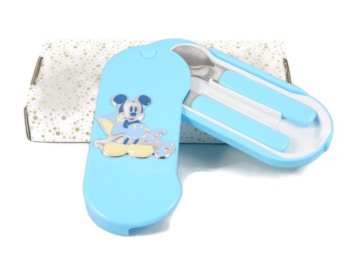 Set posate per bambini con portaposate Disney, Minnie e MIckey Mouse in argento - Picture 4 of 4