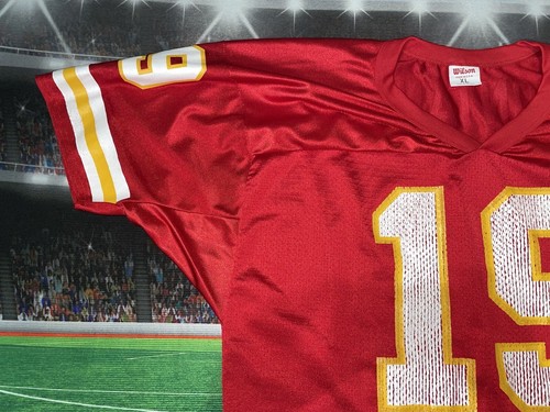 Joe Montana #19 Kansas City Chiefs Wilson Made in USA Sz XL Preowned Red - Picture 4 of 12