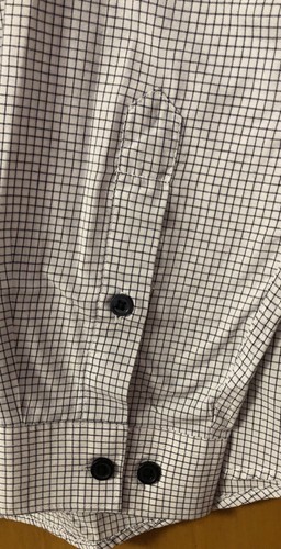 Vintage Men’s H&M Easy Iron Button Up L/S Mini Gingham Down Shirt Size M - Picture 3 of 4