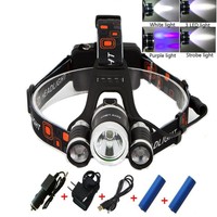 Rechargeable Headlamp With Purple Light Waterproof Head Headlight Torch Lamp... on sale Rechargeable Headlamp With Purple Light Waterproof Head Headlight Torch Lamp... on sale