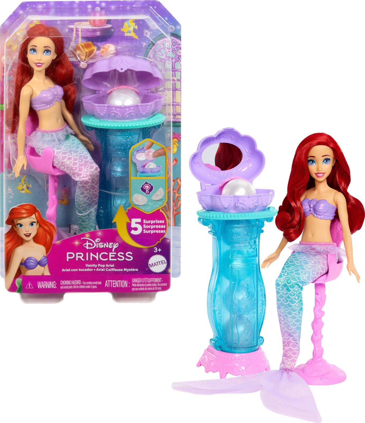 Mattel Disney-Принцесса Диснея-Волшебница, Шминкмушель Мерюнгфрау-Ариэль-Моделька