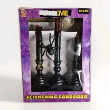 Flickering Candolier With Spider Flame Lights Candelabra RITE Home Vintage 