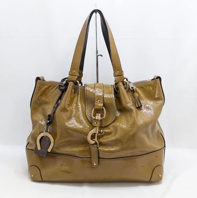 Chloe Kerala Horse Charm Leather Tote Hand Bag Yellow Gold Authentic RARE - Image 1 of 4
