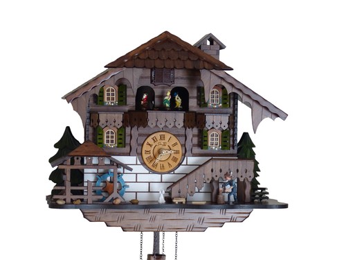 Traditional Black Forest Cuckoo Clock German Design Wood Chopper  Musical Quartz - Picture 9 of 13