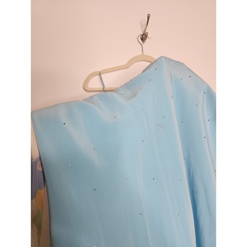 Vintage Gilar Evening 14 Baby Blue Maxi Beaded Dress Boho Fairy Mermaid - Picture 13 of 14