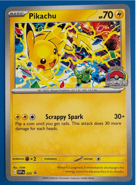 Pikachu ピカチュウワールド アメリカ PROMO Pikachu 2024 World Championships SVP EN 190 Sealed Worlds