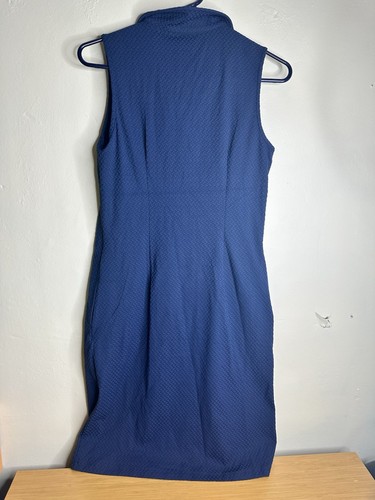 Vestido Vaina J.McLaughlin Ayla Azul Marino Jacquard Talla Pequeña/costera/ocio/mínimo - Imagen 8 de 9