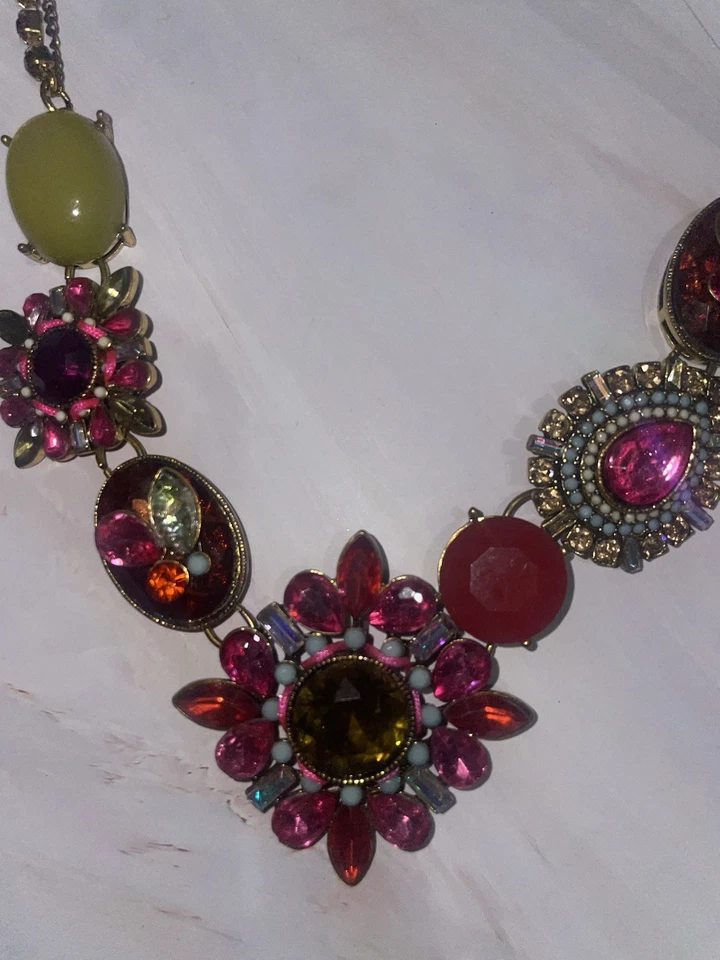 Collar DE COLECCIÓN Betsey Johnson St Barts Rosa Rojo Carnaval Estrás Declaración Foto 2 de 4