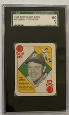1951 Topps Red Back Verne Stephens #4 Boston Red Sox SGC 60 EX 5