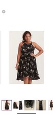 Torrid Floral Sleeveless Challis Flowy High Low Dress -Pockets- Plus Size 3X