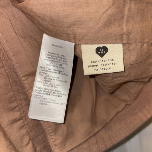 Madewell Larsen Relaxed Blazer Lined Cotton Linen L Tan Pockets Oversize Crinkly - Picture 10 of 22