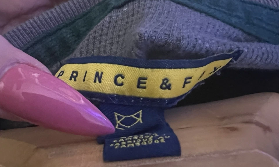 Camiseta grande Prince & Fox manga larga a rayas cuello redondo gris jaspeado Foto 2 de 3