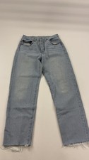 Levi's Premium 501 '81 Jeans Womens Light Wash Button Fly Straight Leg Raw Hem