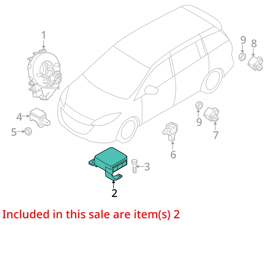 Unidad de módulo de control de bolsa de aire Mazda 5 2012-2017 OEM Foto 4 de 4
