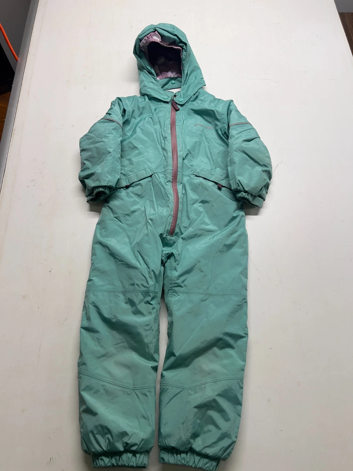 Patagonia Snow Pile Zip Up One Piece Snow Suit Teal Blue Overall Kids Boys Sz 3T