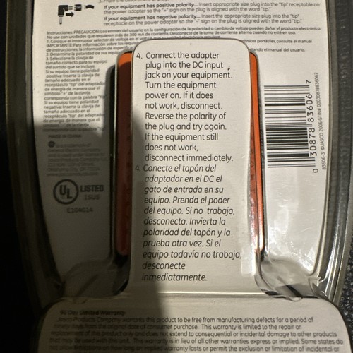 GE Universal AC Adapter and Battery Eliminator 83606 7 Voltages Up to 300 MA New - Picture 4 of 10