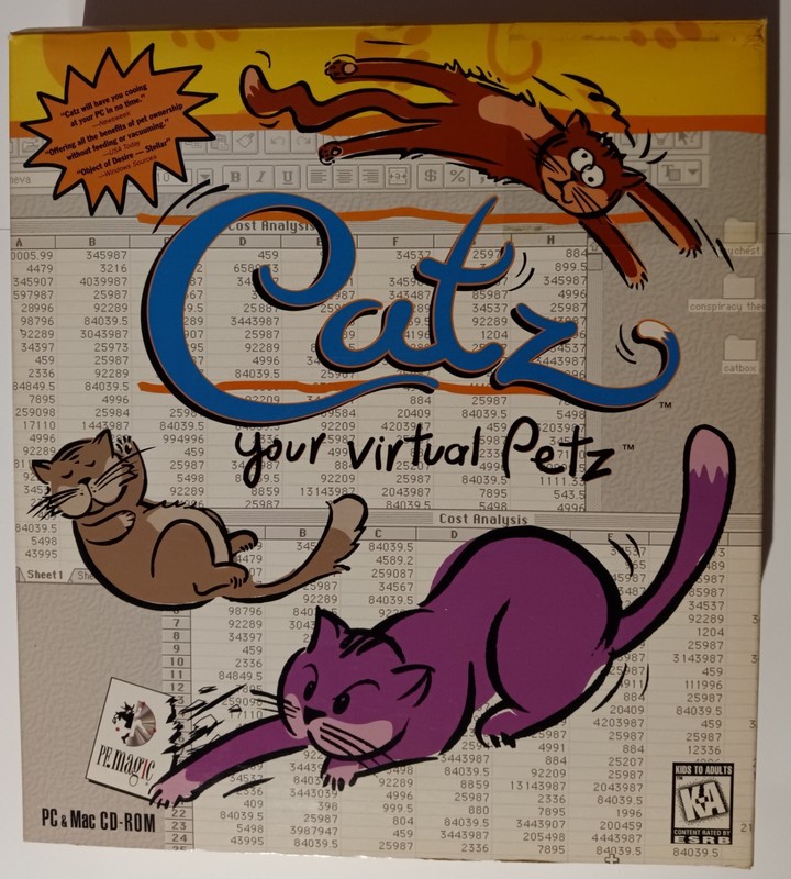 CATZ Your Virtual Petz PC & MAC Big Box Game VINTAGE