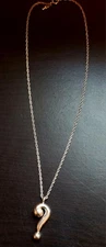Rare Crown Trifari Question Mark Pendant Necklace 