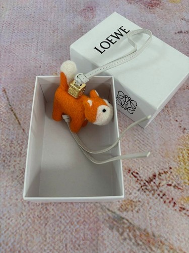 LOEWE Naranja Anagrama Llavero Lujo Diseñador Fieltro Bolso Dije Auténtico USADO #0281 - Imagen 5 de 5