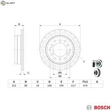 2x BRAKE DISC 0 986 479 F07 FOR TOYOTA LAND/CRUISER/PRADO 2TR-FE 2.7L 4cyl