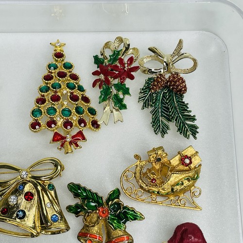 Gran Broche de Navidad Vintage Pin Pendiente Lote Mixto Árboles de Vacaciones Santa Muñeco de Nieve - Imagen 9 de 23