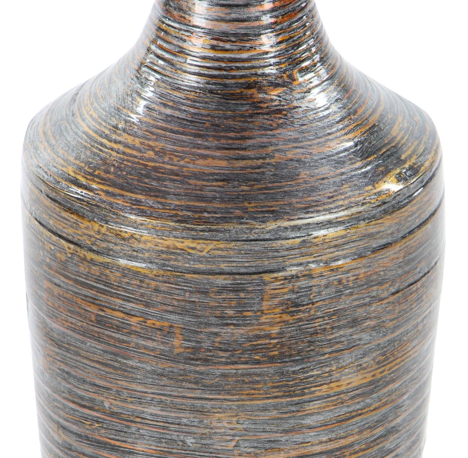 Bamboo Wood Decorative Vase Tall Floor Centerpiece Vase with Lacquer, Vase fo... - Image 2 of 4