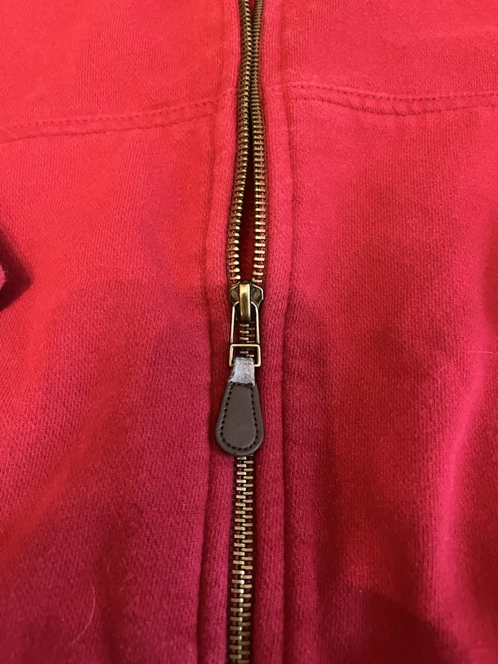 Chaqueta polar de gamuza con cremallera completa Chaps para hombre talla mediana roja Foto 4 de 4