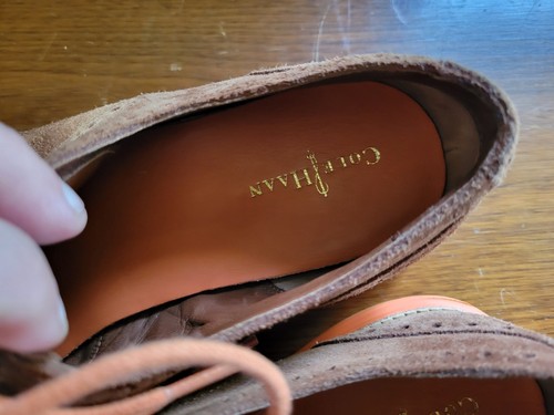 COLE HAAN Women's Brown/Orange Suede Lunargrand Wingtip Oxford Shoes 7.5 B - Picture 6 of 18