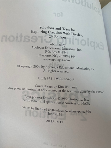 Solutions and Tests for Exploring Creation with Physics 2nd Edition - GOOD - Picture 4 of 9
