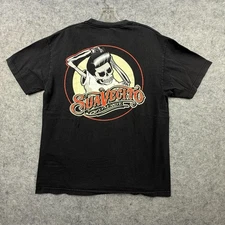 Suavecito Pomade Mens Size L T Shirt Logo Graphic Tee Black Double Sided Tee