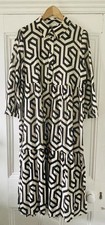 Zara Womens The Karen Black Ivory Geometric Tiered Maxi Dress L UK 14 EU 42 NEW
