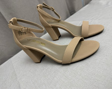 Dream Pairs Women s Beige Ankle Strap Buckle Block Heel Sandals US 6 EU 36.5
