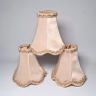 3 x Vintage Lampshade Piped Trim Beige Clip On Small 4.5" Wide Lightshade