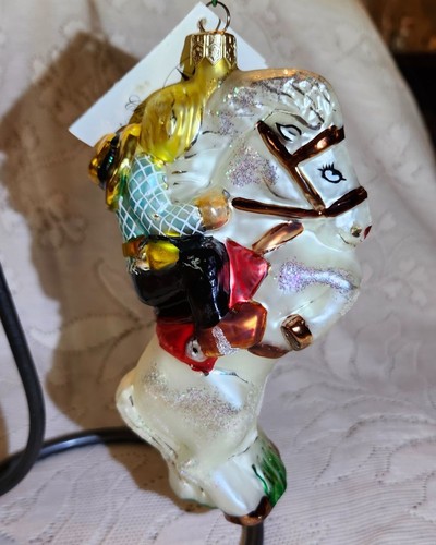 Christopher Radko 1997 "Yippee Yi Yo" ornamento vintage soffiato a mano - Foto 3 di 7