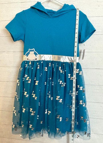 Pokemon Dress Girls L 10-12 Blue Snorlax Hood Party Tulle Skirt - Picture 10 of 14