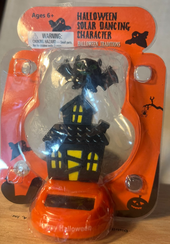 Halloween Solar Spukhaus & Fledermaus ~ Animierte Sonnentänzerin ~ Wackelkopf - Bild 10 von 11