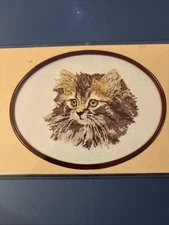 Cross-stitch kit Cat To Hair Long Brown 930 thea gouverneur Linen Fabric NEW